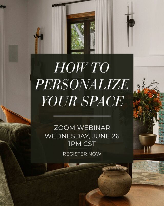 Hey, Friends!!! Have you registered for our WEBINAR yet? We’d love to see you and have you join the conversation. This is a great opportunity to ask all your design questions in the chat! 

Register now! It’s easy! There’s a link in my bio and in my stories today! 

Hope to see you TOMORROW, June 26th, at 11:00 AM PT / 1:00 PM CT for a great conversation about PERSONALIZING YOUR SPACE! 

XX, LM 🤍

#cleanfreshmodern #interiorsforrealliving #losangeles